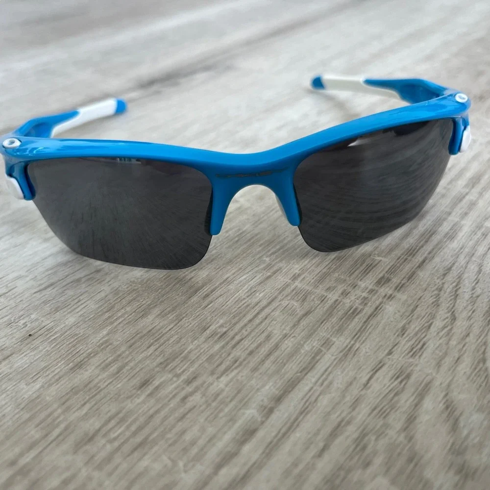 Oakley Fast Jacket XL OO9156-04 Sunglasses Blue Black Iridium w/ Case Active
